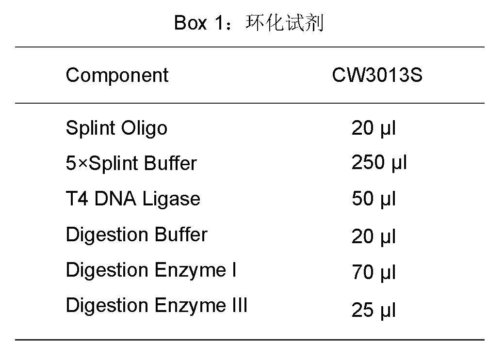 环化试剂盒（MGI 平台），Circularization Kit For MGI，货号-规格：CW3013S-16次